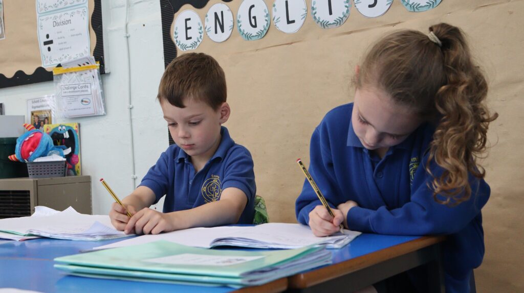 Pupils at Exning Primary School studying