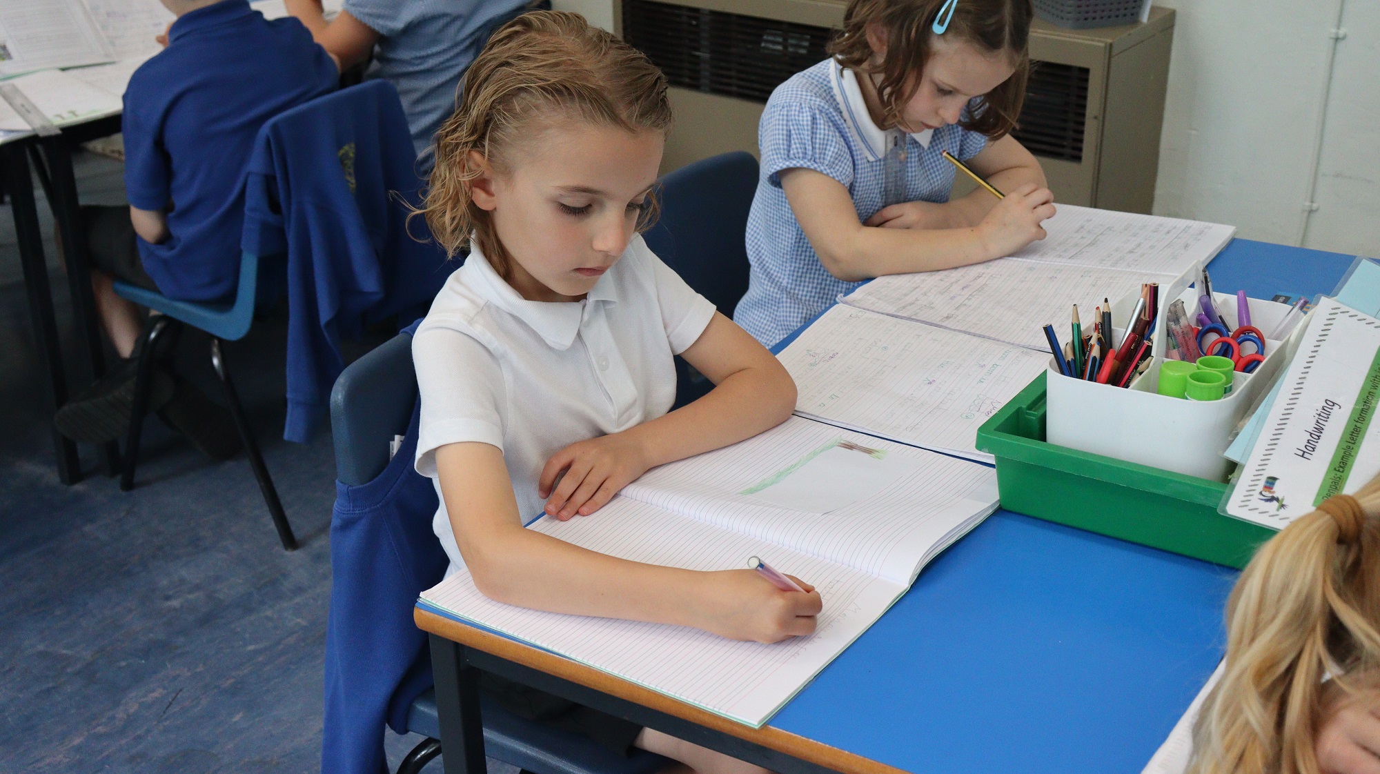 Pupils at Exning Primary School studying