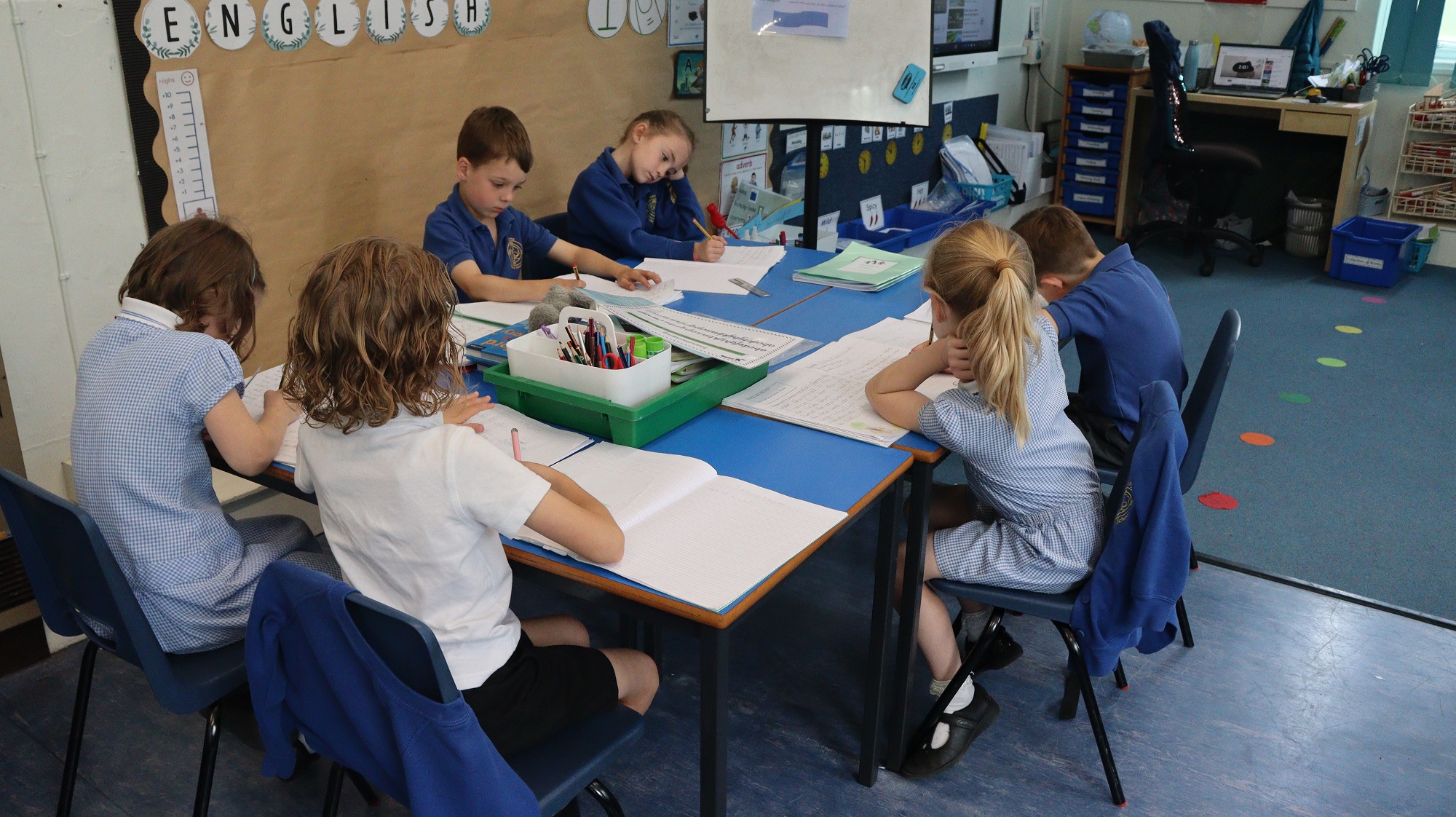 Pupils at Exning Primary School studying