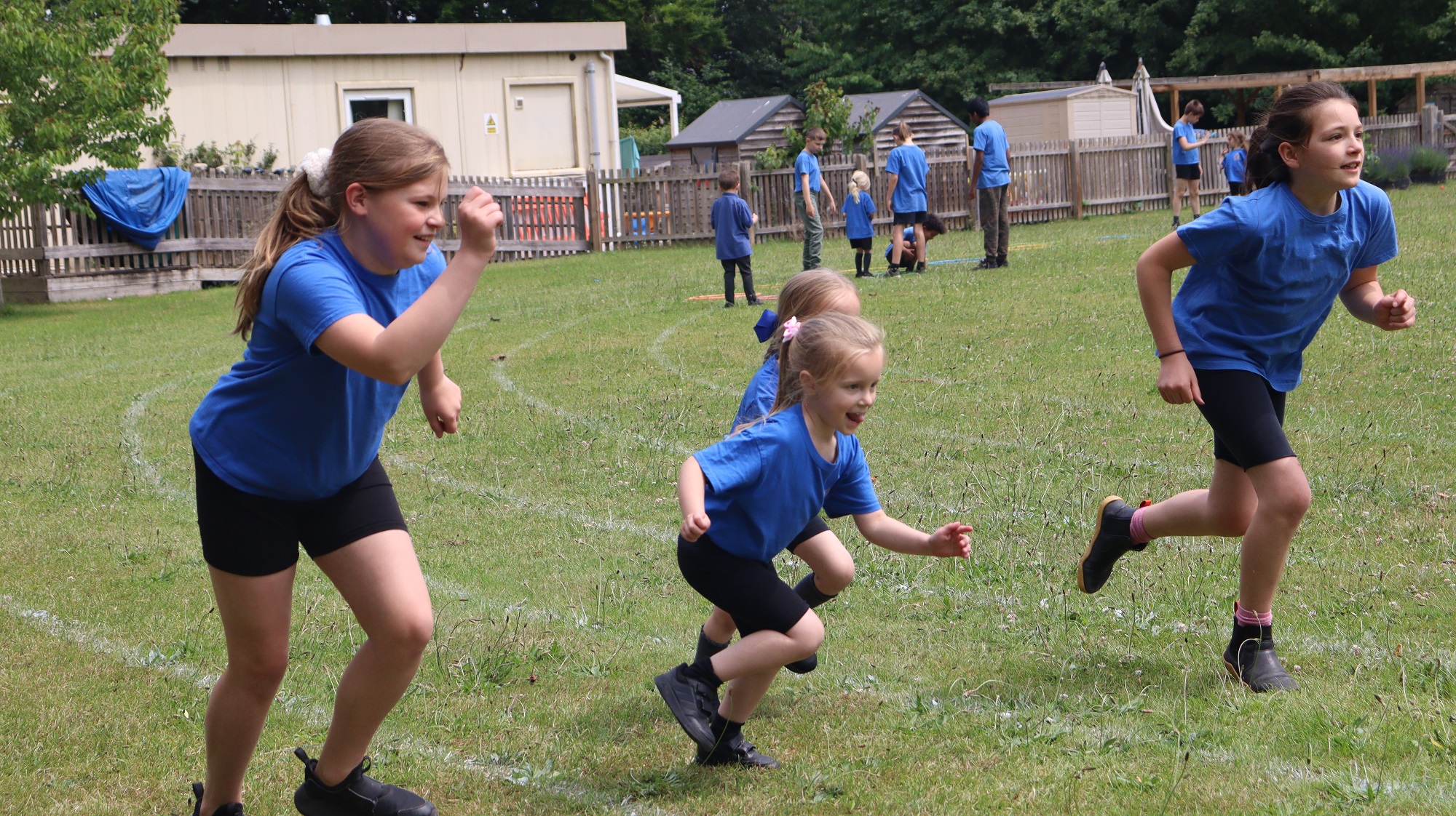 Pupils at Exning Primary School running