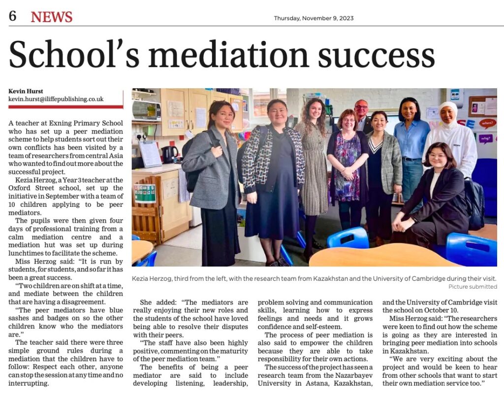 Newmarkewt Journal article about peer mediation